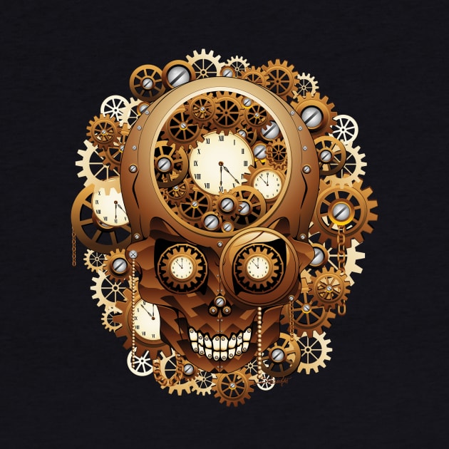 Steampunk Skull Vintage Style by BluedarkArt